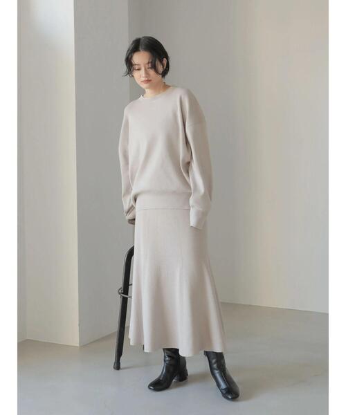 AMERICAN HOLIC(アメリカンホリック)の「SET コクーンニットプルオーバー+フレアスカート(ニット/セーター・レディース・ライトグレー/ダークネイビー・M/L)」の5枚目の写真