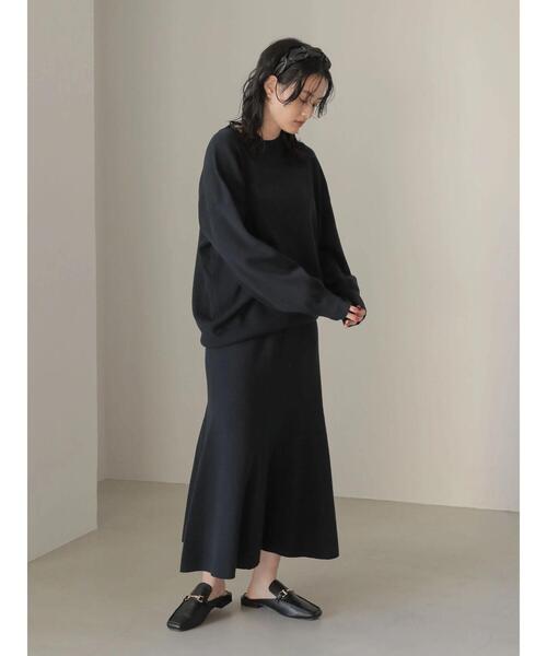 AMERICAN HOLIC(アメリカンホリック)の「SET コクーンニットプルオーバー+フレアスカート(ニット/セーター・レディース・ライトグレー/ダークネイビー・M/L)」の7枚目の写真