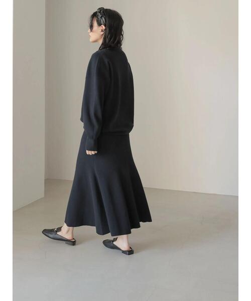 AMERICAN HOLIC(アメリカンホリック)の「SET コクーンニットプルオーバー+フレアスカート(ニット/セーター・レディース・ライトグレー/ダークネイビー・M/L)」の8枚目の写真