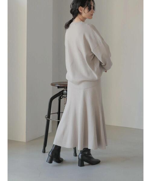 AMERICAN HOLIC(アメリカンホリック)の「SET コクーンニットプルオーバー+フレアスカート(ニット/セーター・レディース・ライトグレー/ダークネイビー・M/L)」の16枚目の写真