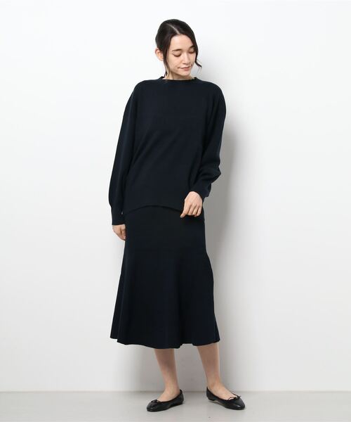 AMERICAN HOLIC(アメリカンホリック)の「SET コクーンニットプルオーバー+フレアスカート(ニット/セーター・レディース・ライトグレー/ダークネイビー・M/L)」の4枚目の写真