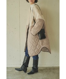 Kari & lili | ボアコンビキルトコート(ノーカラーコート)