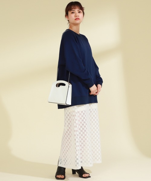 Ray BEAMS(レイビームス)の「PENNEY'S × Ray BEAMS / 別注 バックオープン スウェット(スウェット・レディース・ネイビー/オフホワイト・ONE SIZE)」の16枚目の写真