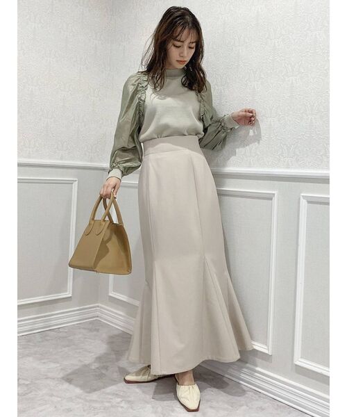 dazzlin（ダズリン）の「異素材ギャザーフリルニットトップス（ニット/セーター・レディース・ブラック/パープル/オフホワイト/グリーン・FREE）」の17枚目の写真