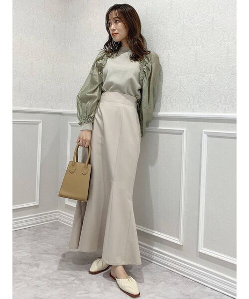 dazzlin（ダズリン）の「異素材ギャザーフリルニットトップス（ニット/セーター・レディース・ブラック/パープル/オフホワイト/グリーン・FREE）」の18枚目の写真