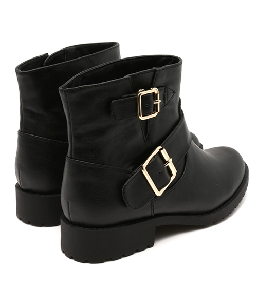 Heather（ヘザー）の「エンジニアショートブーツ  557894（ブーツ・レディース・ブラック/ベージュ・MEDIUM/LARGE）」の5枚目の写真