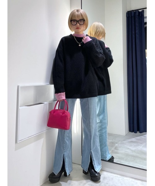 PAGEBOY（ページボーイ）の「リングアミルーズニット（ニット/セーター・レディース・ブラック/オフホワイト/ブルー/ベージュ系その他・FREE）」の10枚目の写真