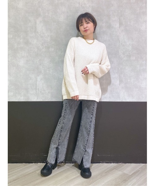 PAGEBOY（ページボーイ）の「リングアミルーズニット（ニット/セーター・レディース・ブラック/オフホワイト/ブルー/ベージュ系その他・FREE）」の8枚目の写真