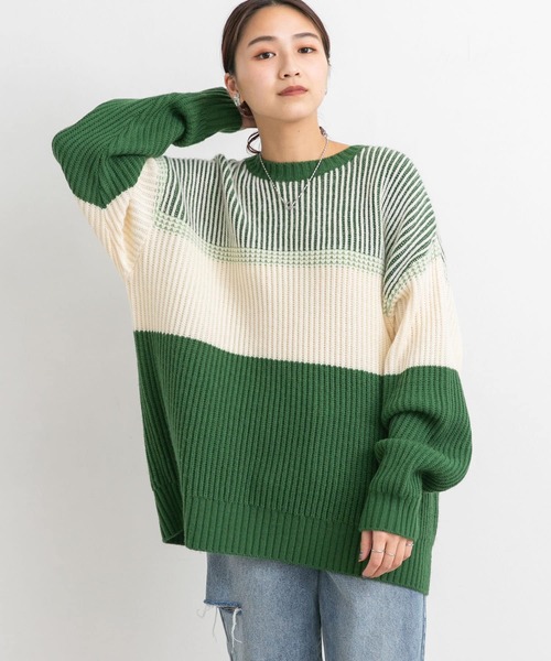 KBF（ケイビーエフ）の「マルチボーダーニット（ニット/セーター
