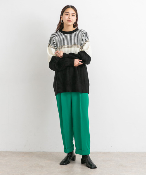 KBF（ケイビーエフ）の「マルチボーダーニット（ニット/セーター・レディース・ブラック系その他/ベージュ系その他/グリーン系その他・ONE）」の6枚目の写真