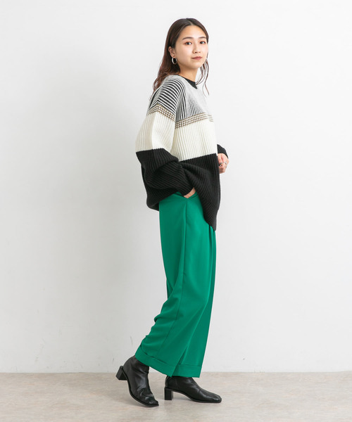 KBF（ケイビーエフ）の「マルチボーダーニット（ニット/セーター・レディース・ブラック系その他/ベージュ系その他/グリーン系その他・ONE）」の21枚目の写真