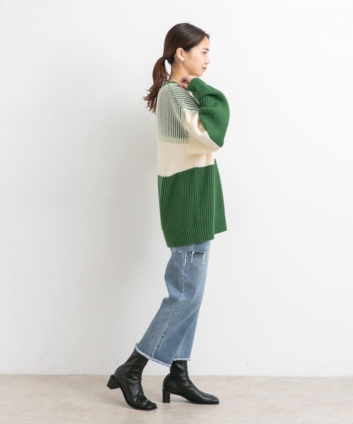 KBF（ケイビーエフ）の「マルチボーダーニット（ニット/セーター・レディース・ブラック系その他/ベージュ系その他/グリーン系その他・ONE）」の8枚目の写真