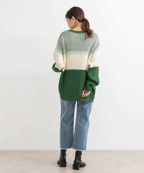 KBF（ケイビーエフ）の「マルチボーダーニット（ニット/セーター・レディース・ブラック系その他/ベージュ系その他/グリーン系その他・ONE）」の9枚目の写真