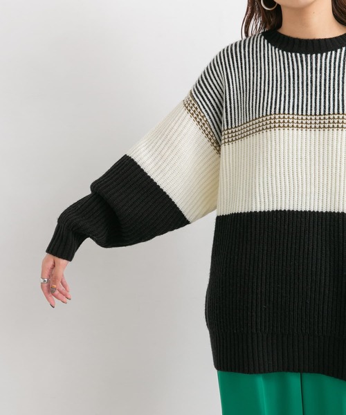 KBF（ケイビーエフ）の「マルチボーダーニット（ニット/セーター・レディース・ブラック系その他/ベージュ系その他/グリーン系その他・ONE）」の15枚目の写真