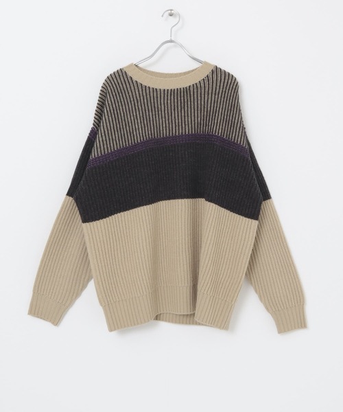 KBF（ケイビーエフ）の「マルチボーダーニット（ニット/セーター・レディース・ブラック系その他/ベージュ系その他/グリーン系その他・ONE）」の18枚目の写真