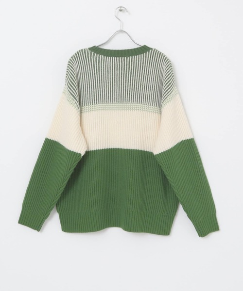 KBF（ケイビーエフ）の「マルチボーダーニット（ニット/セーター・レディース・ブラック系その他/ベージュ系その他/グリーン系その他・ONE）」の20枚目の写真