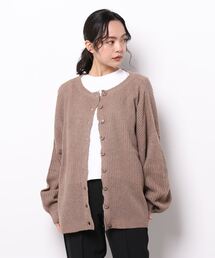 Samansa Mos2 blue | ボリュームニットカーディガン(カーディガン/ボレロ)