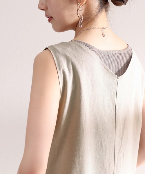 classicalelf（クラシカルエルフ）の「リネンブレンドイージーオールインワン（サロペット/オーバーオール・レディース・チャコールグレー/ブラック/グレイッシュベージュ・MEDIUM/X-LARGE/SMALL/LARGE）」の18枚目の写真