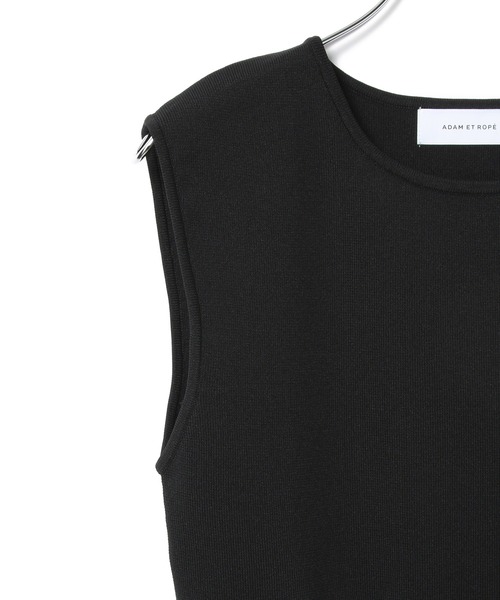 ADAM ET ROPE'（アダムエロペ）の「〈SETアイテム〉シアーカーデコンビニットワンピース（ワンピース・レディース・ブラック/クリーム・FREE）」の4枚目の写真