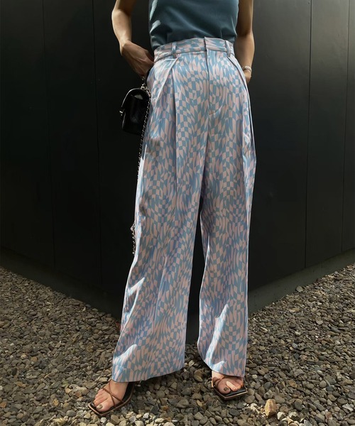 Ameri（アメリ）の「GEOMETRIC PATTERN LOOSE PANTS（その他パンツ・レディース・ブラック/ピンク/オレンジ・SMALL/MEDIUM）」の11枚目の写真