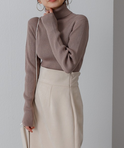 COLONY 2139（コロニートゥーワンスリーナイン）の「ウォッシャブルニット(リブタートル)（ニット/セーター・レディース・チャコールグレー/ブラック/ベージュ/グリーン・FREE）」の22枚目の写真