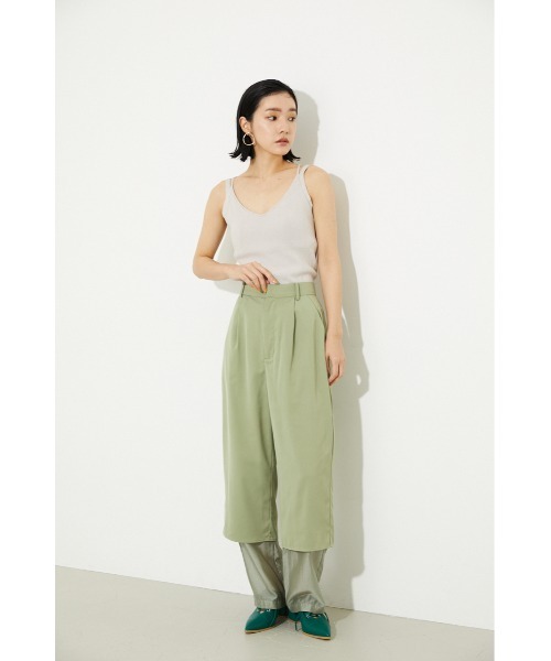 rienda(リエンダ)の「アシンメトリーニットキャミトップス(キャミソール・レディース・ホワイト/ベージュ/ブラック/クリアレッド・FREE)」の14枚目の写真