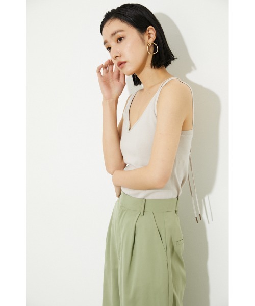 rienda(リエンダ)の「アシンメトリーニットキャミトップス(キャミソール・レディース・ホワイト/ベージュ/ブラック/クリアレッド・FREE)」の19枚目の写真