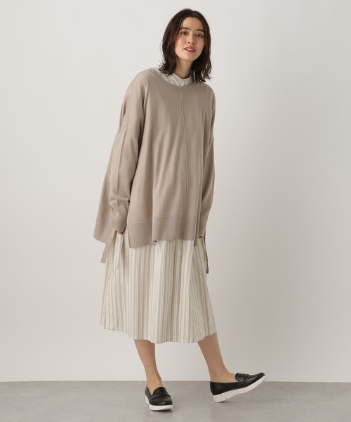 LEPSIM（レプシィム）の「マタニティ／サイドタイニットポンチョ　257136（マタニティウェア/グッズ・レディース・グリーン/グレイッシュベージュ/ピンク・FREE）」の18枚目の写真