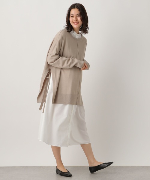 LEPSIM（レプシィム）の「マタニティ／サイドタイニットポンチョ　257136（マタニティウェア/グッズ・レディース・グリーン/グレイッシュベージュ/ピンク・FREE）」の8枚目の写真