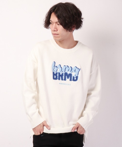 FUNALIVE（ファンアライブ）の「オーバーサイズ　ロゴニット（ニット/セーター・メンズ・ブラック/ホワイト・M/L）」の9枚目の写真
