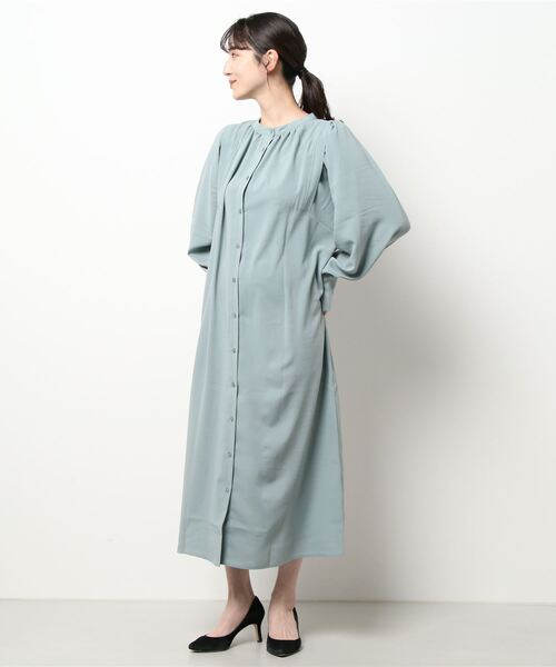 Fashion Letter(ファッションレター)の「ボリュームスリーブロングシャツワンピース(シャツワンピース・レディース・ブルー/グリーン/グレイッシュベージュ・M)」の7枚目の写真