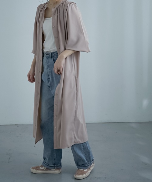 Fashion Letter(ファッションレター)の「ボリュームスリーブロングシャツワンピース(シャツワンピース・レディース・ブルー/グリーン/グレイッシュベージュ・M)」の20枚目の写真