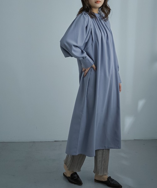 Fashion Letter(ファッションレター)の「ボリュームスリーブロングシャツワンピース(シャツワンピース・レディース・ブルー/グリーン/グレイッシュベージュ・M)」の17枚目の写真