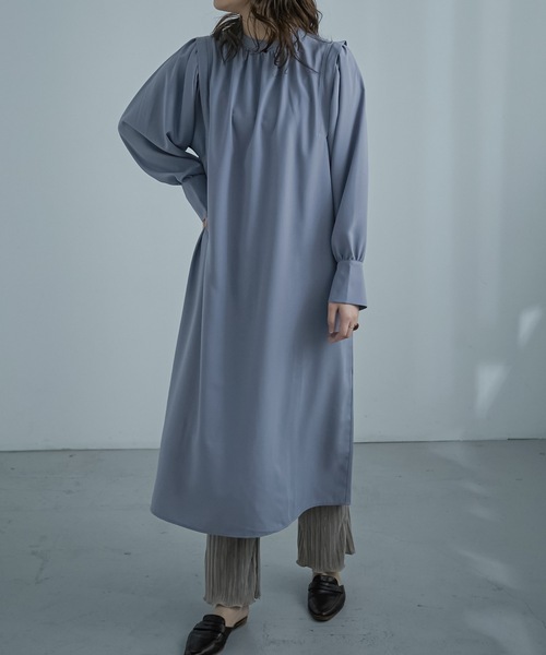 Fashion Letter(ファッションレター)の「ボリュームスリーブロングシャツワンピース(シャツワンピース・レディース・ブルー/グリーン/グレイッシュベージュ・M)」の5枚目の写真