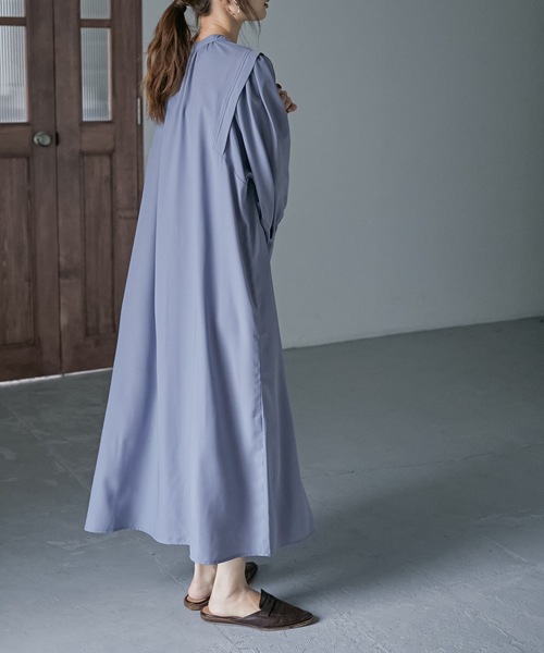 Fashion Letter(ファッションレター)の「ボリュームスリーブロングシャツワンピース(シャツワンピース・レディース・ブルー/グリーン/グレイッシュベージュ・M)」の14枚目の写真