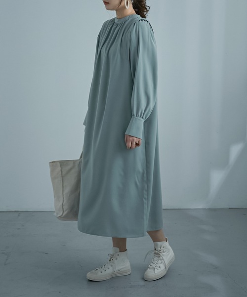 Fashion Letter(ファッションレター)の「ボリュームスリーブロングシャツワンピース(シャツワンピース・レディース・ブルー/グリーン/グレイッシュベージュ・M)」の13枚目の写真