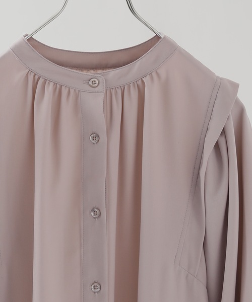 Fashion Letter(ファッションレター)の「ボリュームスリーブロングシャツワンピース(シャツワンピース・レディース・ブルー/グリーン/グレイッシュベージュ・M)」の6枚目の写真