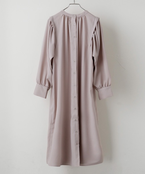 Fashion Letter(ファッションレター)の「ボリュームスリーブロングシャツワンピース(シャツワンピース・レディース・ブルー/グリーン/グレイッシュベージュ・M)」の10枚目の写真