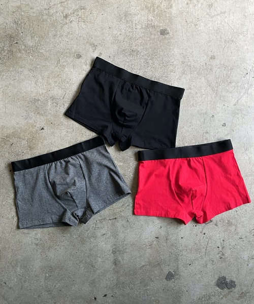 COMMON WARE（コモンウェアー）の「Chevalian：綿95% メンズボクサーパンツ  1枚（ボクサーパンツ・メンズ・チャコールグレー/ブラック/レッド・S/M/L/XL）」の4枚目の写真