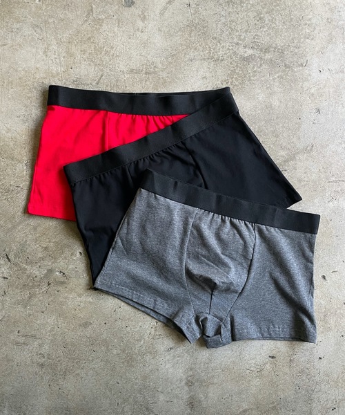 COMMON WARE（コモンウェアー）の「Chevalian：綿95% メンズボクサーパンツ  1枚（ボクサーパンツ・メンズ・チャコールグレー/ブラック/レッド・S/M/L/XL）」の5枚目の写真