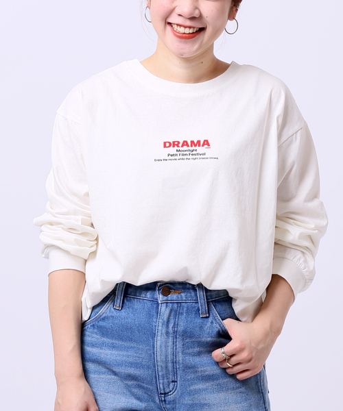 JOINT WORKS(ジョイントワークス)の「J-DRAMAロングスリーブ Tシャツ(Tシャツ/カットソー・レディース・ホワイト/ライトグレー/ピンク・FREE)」の1枚目の写真