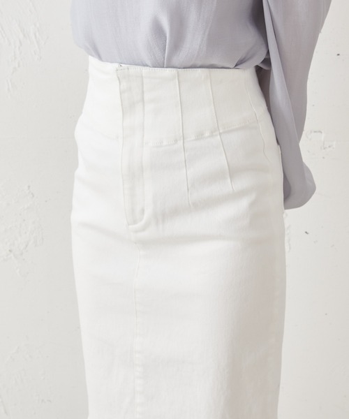 MIIA（ミーア）の「マーメイドデニムスカート（デニムスカート・レディース・ブラック/オフホワイト/インディゴブルー・FREE）」の7枚目の写真