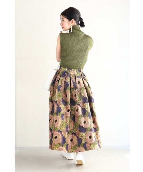 【着用1回♡未使用級】伊太利屋♡ 素敵なマキシ丈のニットスカート　キャメル 小柄エディター・伊藤真知さんが人気ブランドとコラボ！「大切