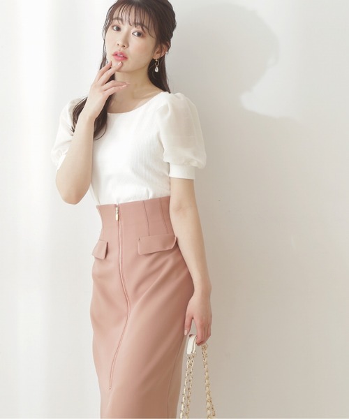 PROPORTION BODY DRESSING（プロポーションボディドレッシング）の「【美人百花5月号掲載 宇垣美里さん着用商品】シアースリーブリブテレコ / 1212160401（Tシャツ/カットソー・レディース・ホワイト系その他/グレー/ダークグレー・MEDIUM/SMALL）」の2枚目の写真