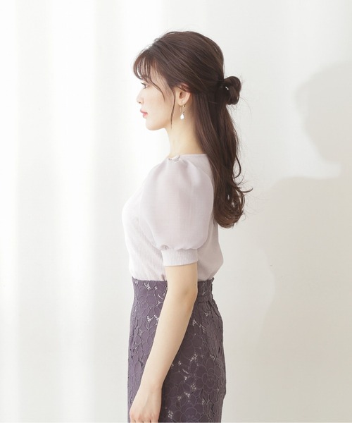 PROPORTION BODY DRESSING（プロポーションボディドレッシング）の「【美人百花5月号掲載 宇垣美里さん着用商品】シアースリーブリブテレコ / 1212160401（Tシャツ/カットソー・レディース・ホワイト系その他/グレー/ダークグレー・MEDIUM/SMALL）」の10枚目の写真