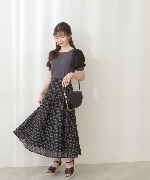 PROPORTION BODY DRESSING（プロポーションボディドレッシング）の「【美人百花5月号掲載 宇垣美里さん着用商品】シアースリーブリブテレコ / 1212160401（Tシャツ/カットソー・レディース・ホワイト系その他/グレー/ダークグレー・MEDIUM/SMALL）」の5枚目の写真