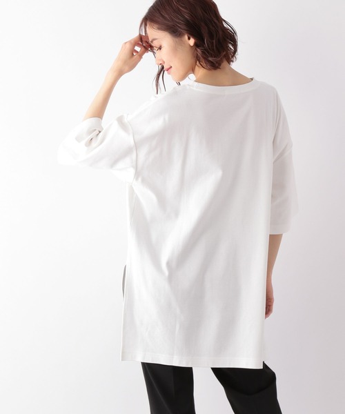 GLOBAL WORK(グローバルワーク)の「なめらかタッチチュニック/268734(Tシャツ/カットソー・レディース・フューシャピンク/ダークグリーン/キャメル/ホワイト/ブラック/イエロー系その他4・FREE)」の14枚目の写真
