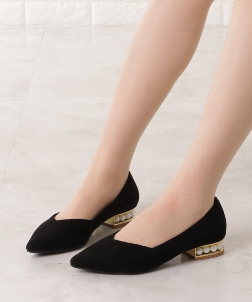 Lace Ladies（レースレディース）の「パールヒールポインテッドローヒールパンプス（パンプス・レディース・ブラック/ピンク/アイボリー・23/24/22.5/24.5/23.5）」の17枚目の写真