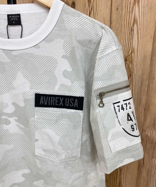 AVIREX（アヴィレックス）の「半袖ファティーグ Tシャツ（Tシャツ/カットソー・メンズ・ホワイト/ブラック系その他/ネイビー/オリーブ/ブラック/ホワイト系その他・L/M/XXL/XL）」の8枚目の写真