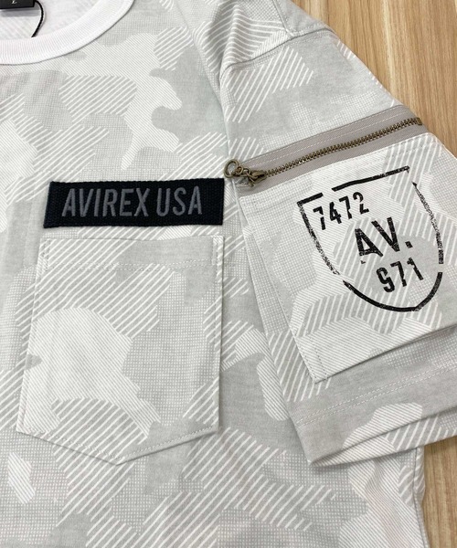 AVIREX（アヴィレックス）の「半袖ファティーグ Tシャツ（Tシャツ/カットソー・メンズ・ホワイト/ブラック系その他/ネイビー/オリーブ/ブラック/ホワイト系その他・L/M/XXL/XL）」の9枚目の写真